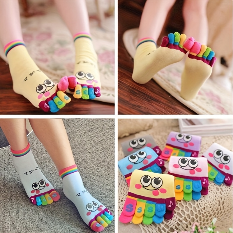 3pairs//Cartoon printed toe so - Toe Sock Split ulasan dan harga