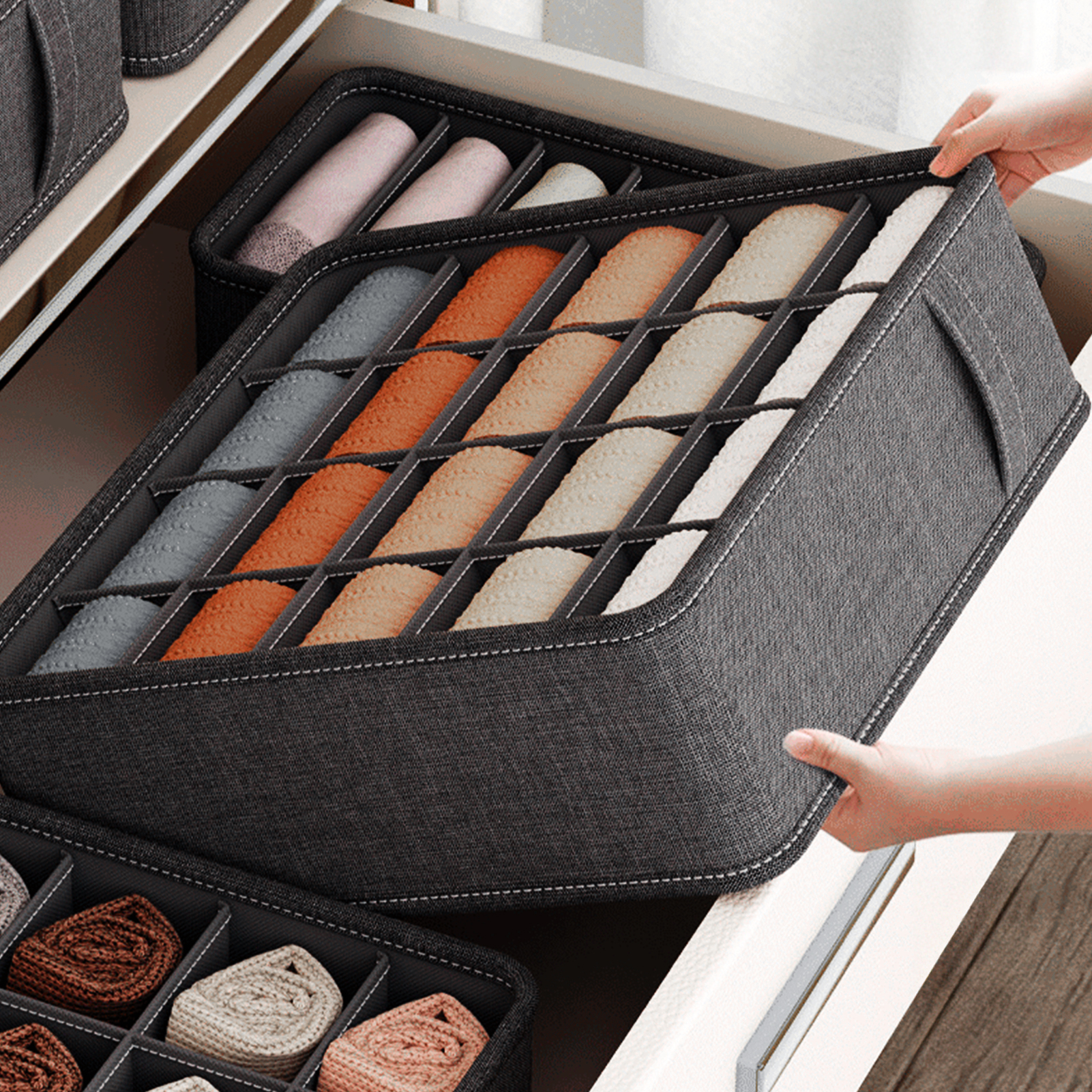 Wardrobe Clothes Organizer 6-2 - Sock Organizer Tray ulasan dan harga