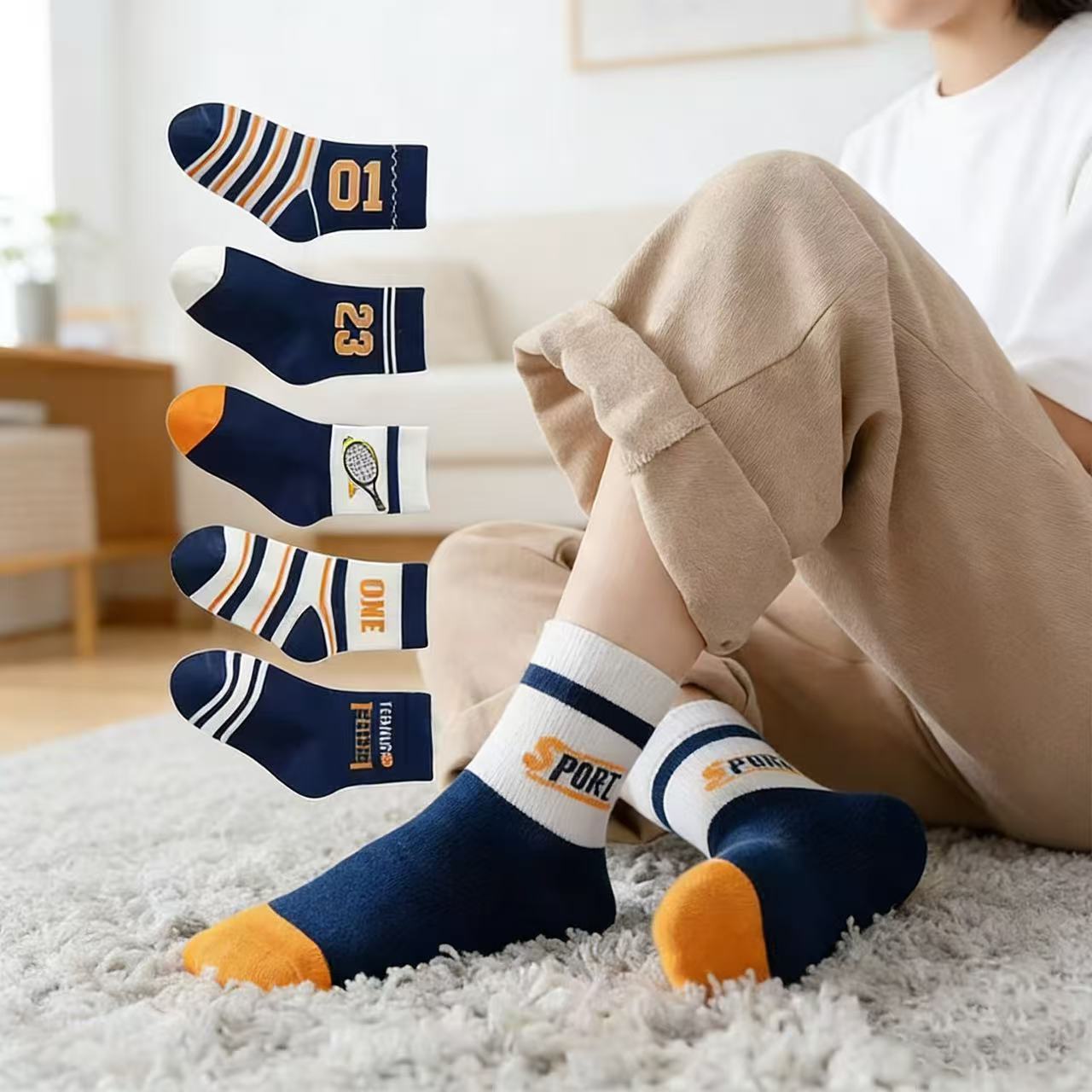 Children's Socks 5-Pack – Boys - Cotton Crew Sock Pack ulasan dan harga
