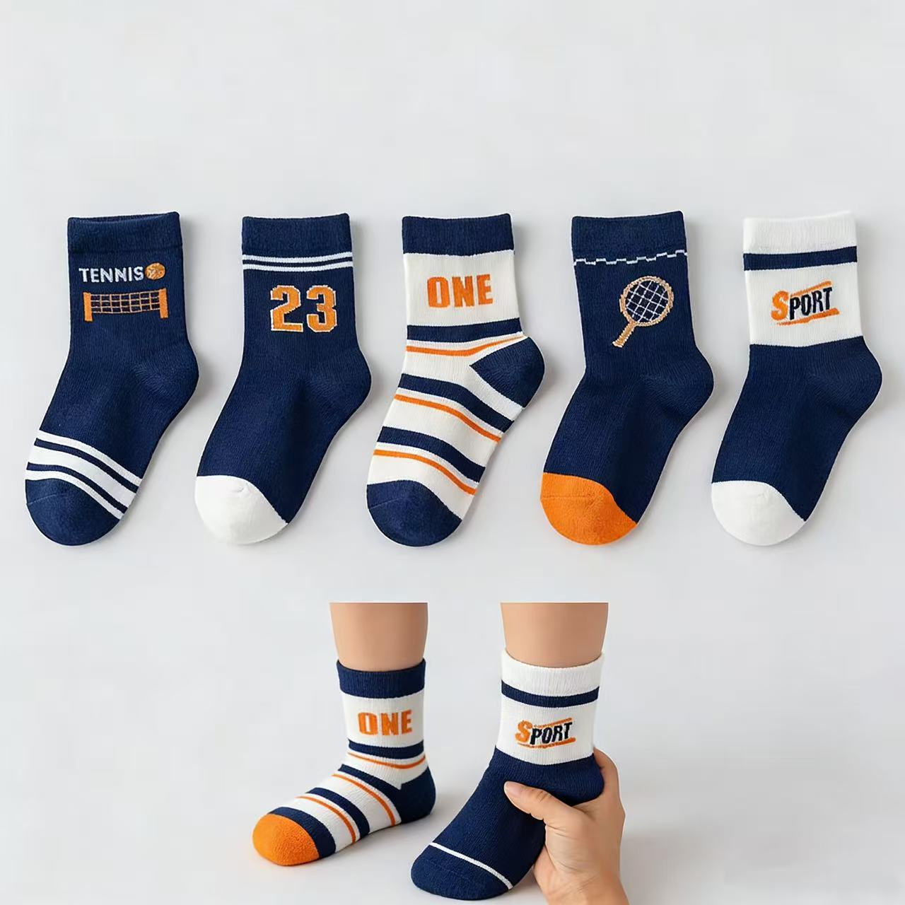 Children's Socks 5-Pack – Boys - Cotton Crew Sock Pack ulasan dan harga