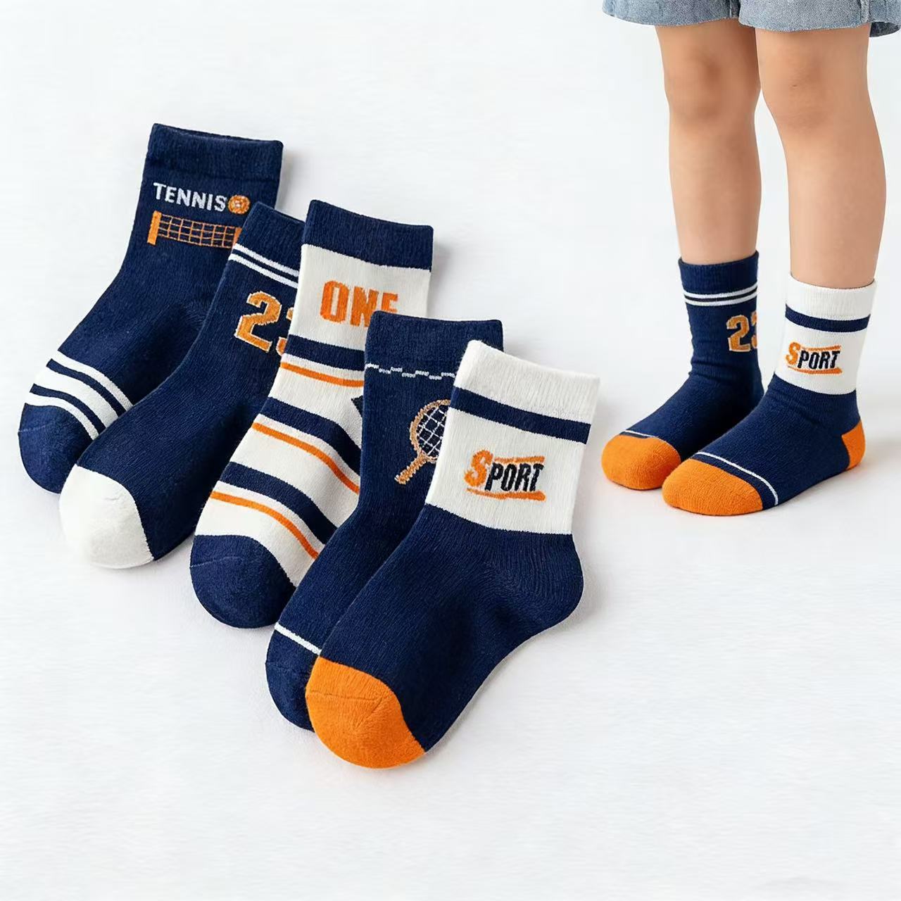 Children's Socks 5-Pack – Boys - Cotton Crew Sock Pack ulasan dan harga