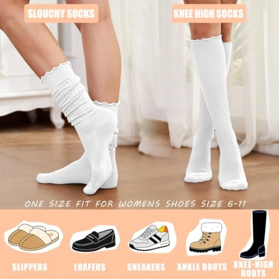 Women's Ruffle Slouchy Socks 3 - Boot Sock Slouchy ulasan dan harga