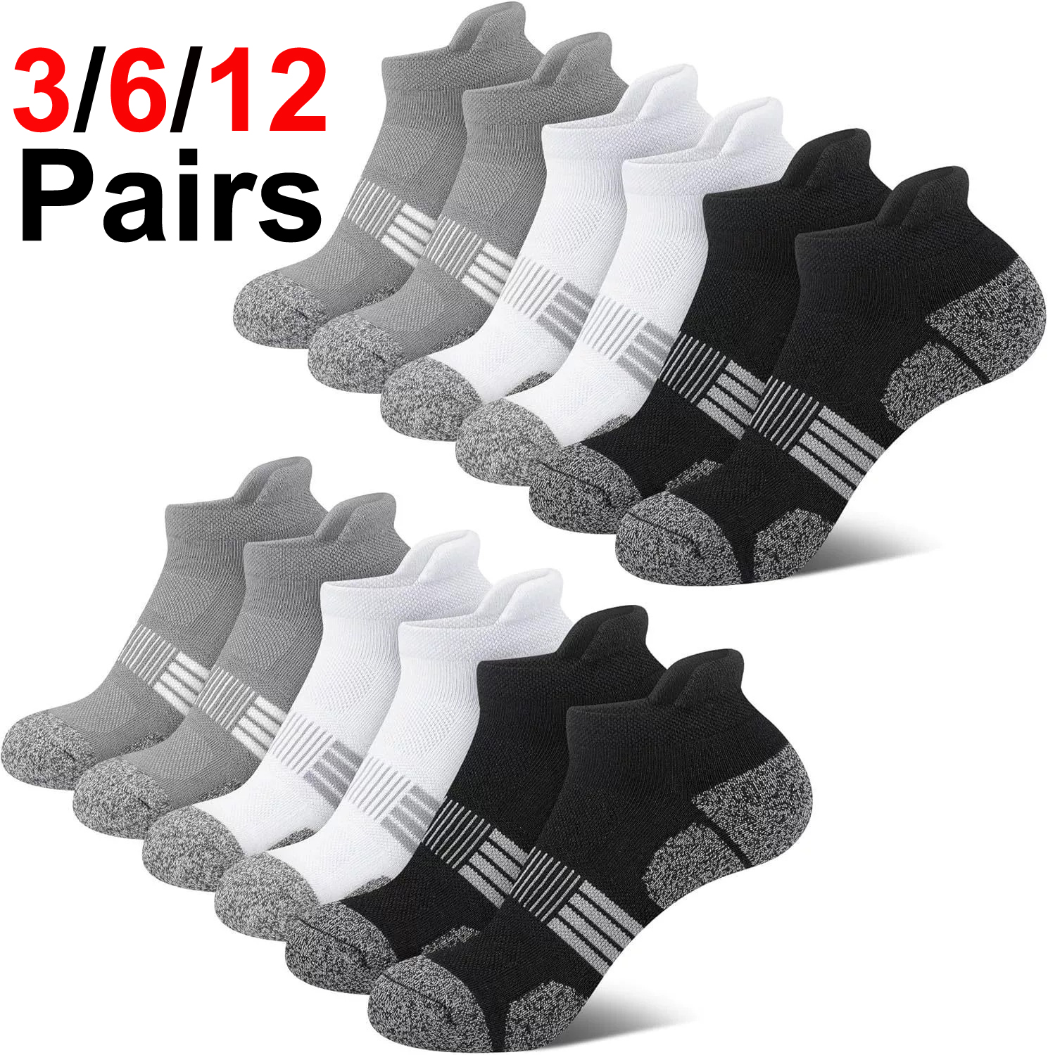 Men's Ankle Socks 6/12 Pairs B - Ankle Sock Low Cut ulasan dan harga