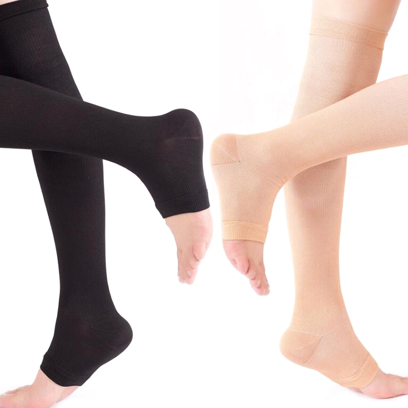 ✦ 1 Pair Open Toe Knee-High  C - Compression Sock Medical ulasan dan harga