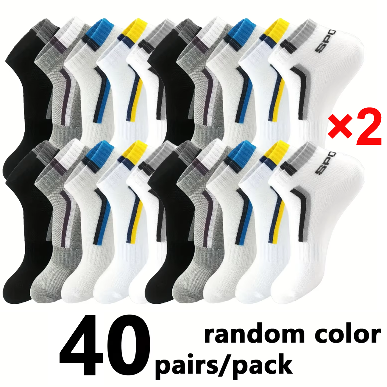 5/10/40Pair Men's Anti-Slip An - Ankle Sock Low Cut ulasan dan harga