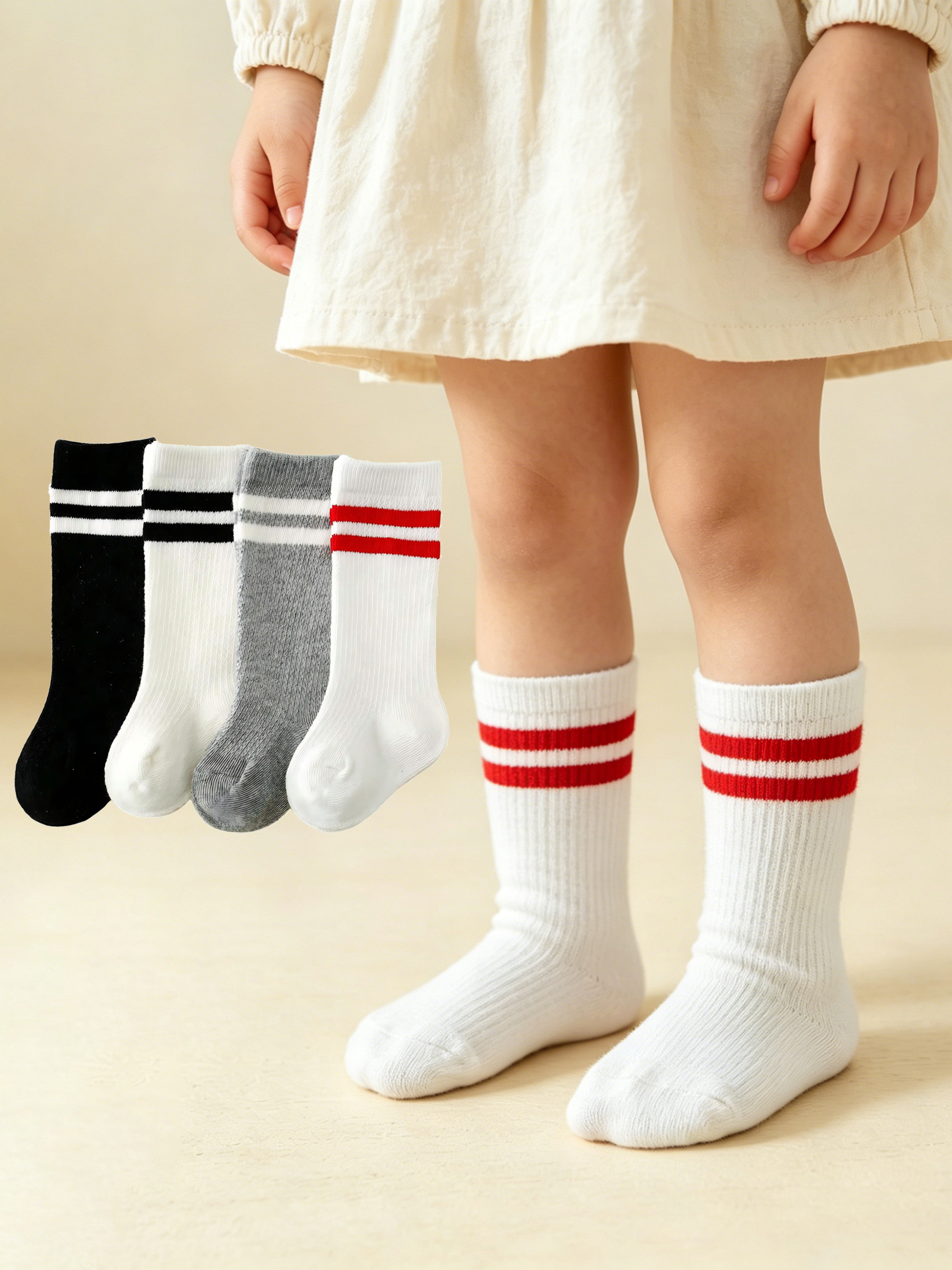 4-Pack Baby Toddler Striped Cr - Cotton Crew Sock Pack ulasan dan harga