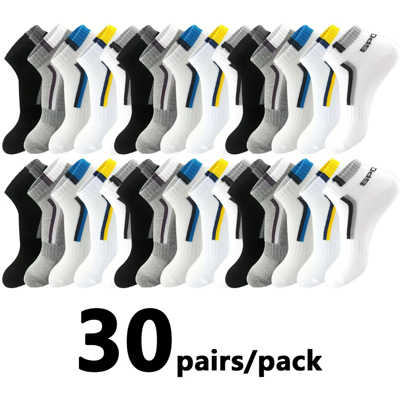 30Pairs Men's Mesh Breathable  - Ankle Sock Low Cut ulasan dan harga