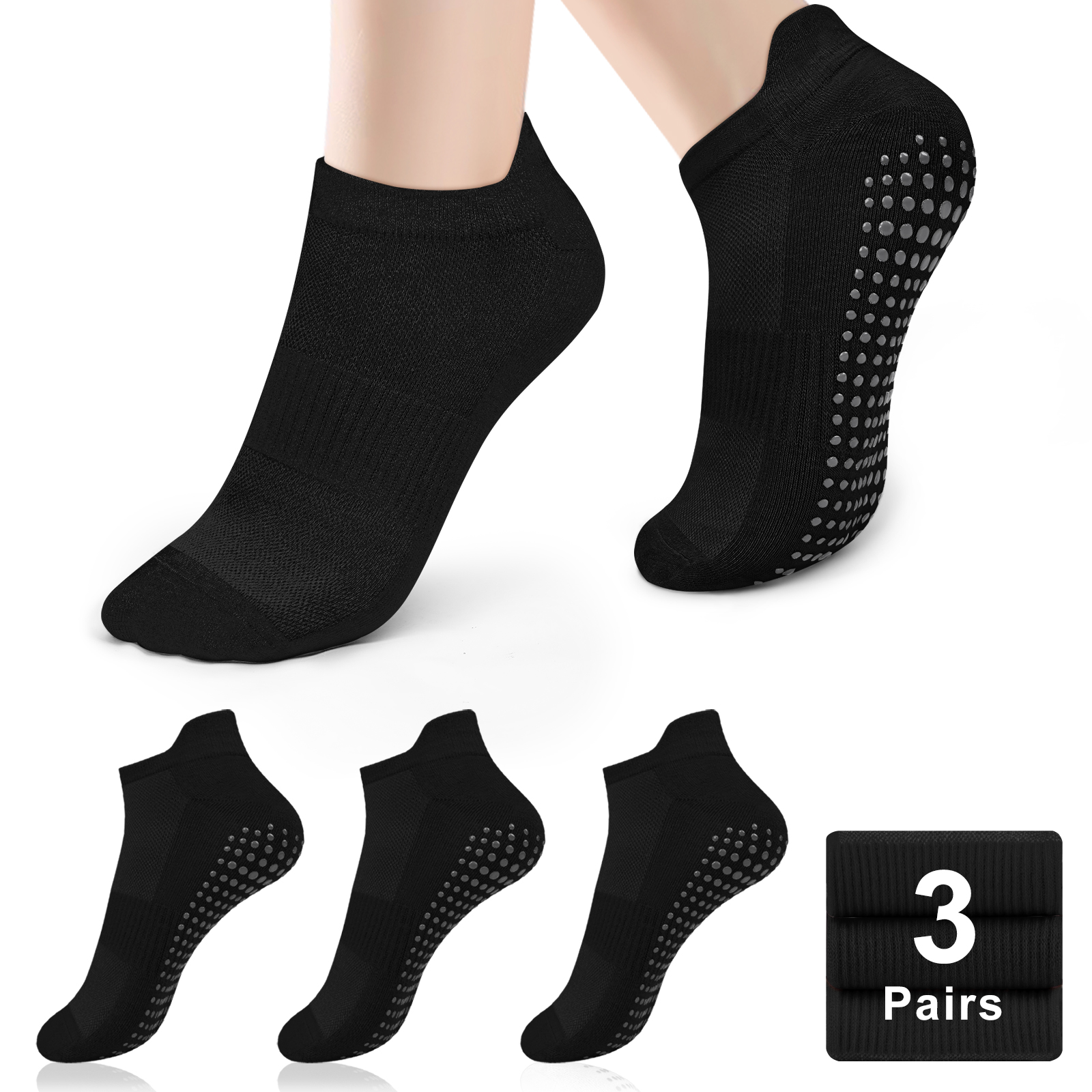 3 Pairs Yoga Socks Women Cotto - Grip Sock Yoga ulasan dan harga