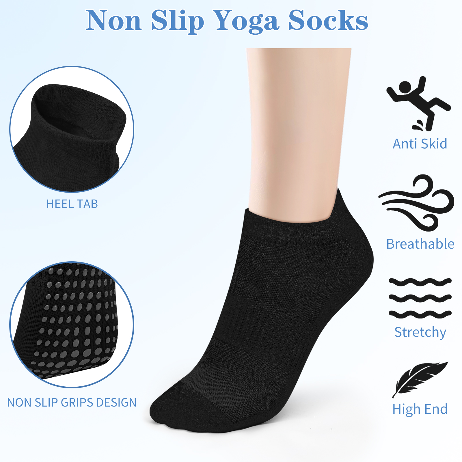 3 Pairs Yoga Socks Women Cotto - Grip Sock Yoga ulasan dan harga