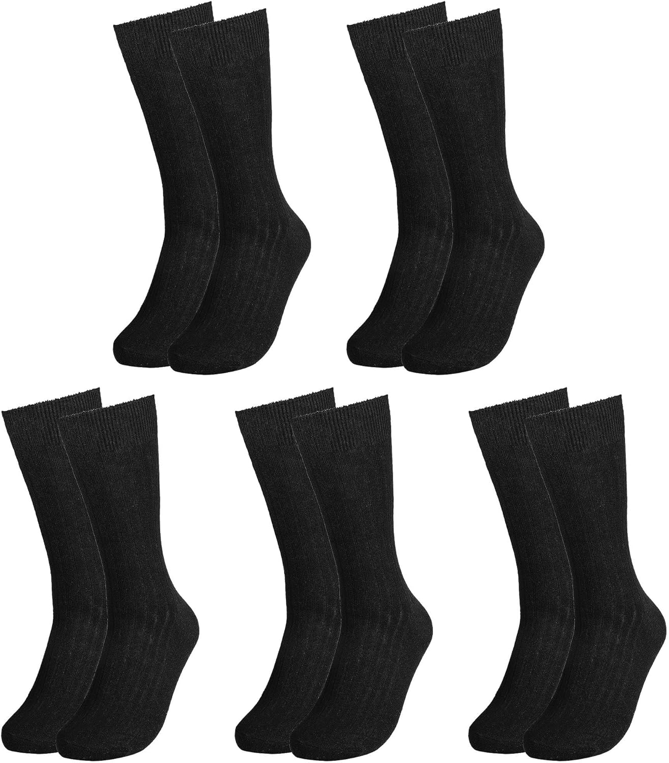 Men Dress Socks 5-Pack Plain R - Cotton Crew Sock Pack ulasan dan harga